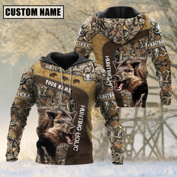 Maxcorners Personalized Name Hunting Boar 3D All Over Printed Clothes