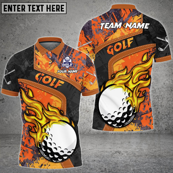 Maxcorners Golf Grunge Multicolor Option Customized Name 3D Shirt
