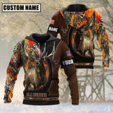 Maxcorners Custom Name Elk Hunting Camo Leather 3D All Over Printed Clothes