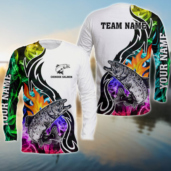 Maxcorners Chinook Salmon Fishing Customize Name 3D Shirts