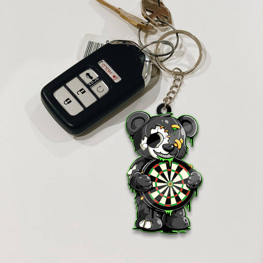 Maxcorners Darts Dark Teddy Bear 3D Keychain