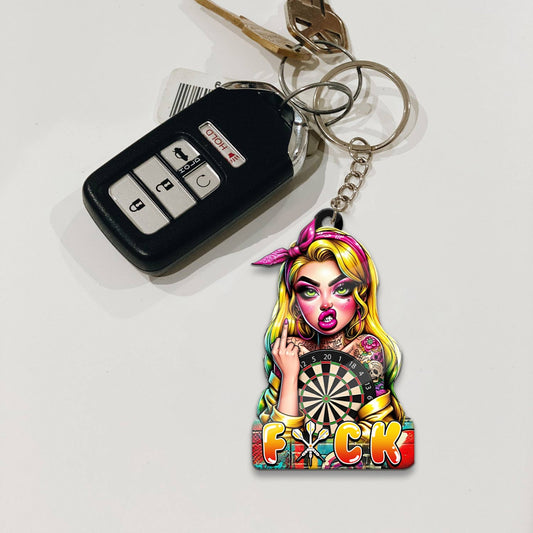 Maxcorners Darts Punk Girl 3D Keychain