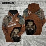 Maxcorners Custom Name Boar Hunting Shirt 3D All Over Printed Clothes