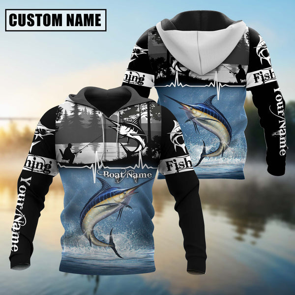 Maxcorners Personalized Marlin Fishing Jerseys 3D Hoodie