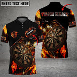 Maxcorners Flaming Magma Darts Multicolor Option Personalized Name 3D Shirt