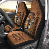 Maxcorners Personalized Name Deer Hunting Leather Pattern Car Seat Covers