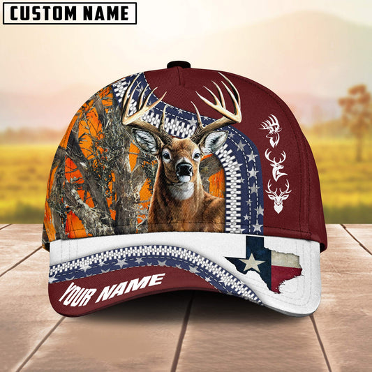 Maxcorners Hunting Deer Texas Personalized Hats 3D Multicolored