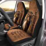 Maxcorners Personalized Name Elk Hunting Leather Pattern Car Seat Covers