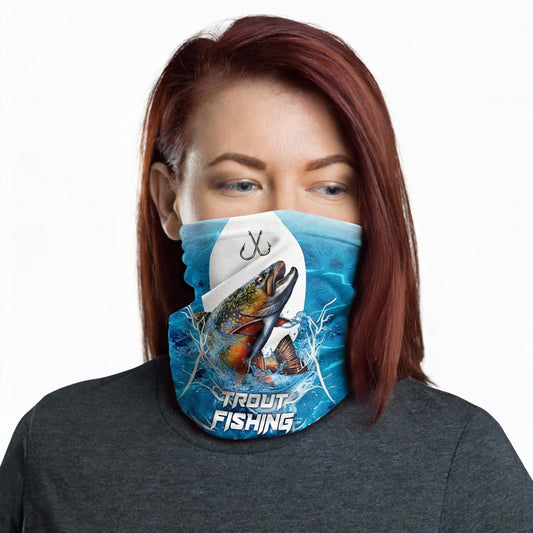 Maxcorners Trout Fishing Blue Wave Neck Gaiter