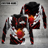 Maxcorners Bowling And Pins Fire Thunderstorm Multicolor Option 3D Custom Name Shirt