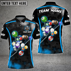 Maxcorners Billiards Camo Polygon Pattern Multicolor Option Customized Name 3D Shirt