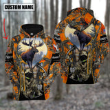 Maxcorners Custom Name Personalized Moose Hunting Orange Camo Shirt 3D All Over Printed Clothes