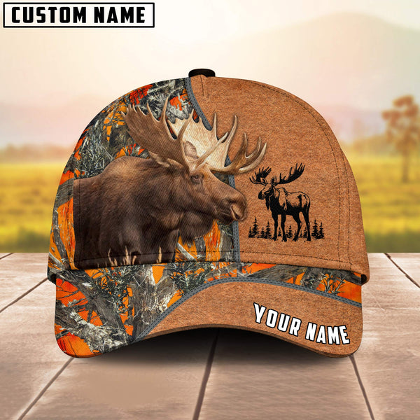Maxcorners Moose Hunting Leather Pattern Personalized 3D Cap