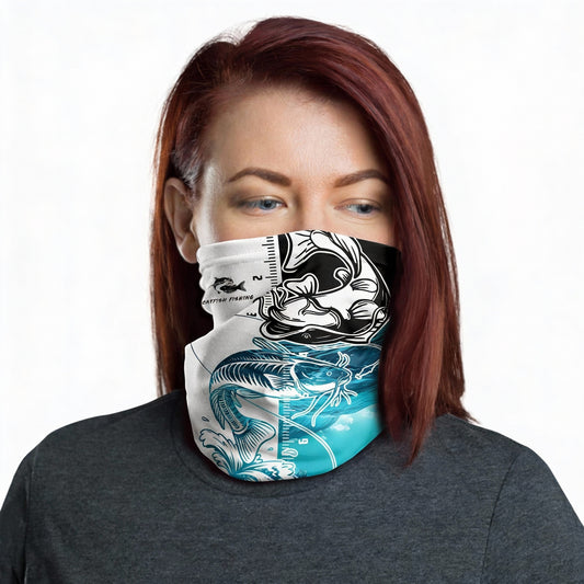 Maxcorners Catfish Fishing White Blue Water Neck Gaiter