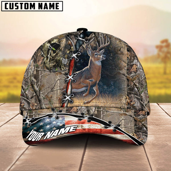 Maxcorners American Hunting Deer Personalized Hats 3D Multicolored