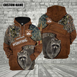 Maxcorners Custom Name Racoon Hunting Shirt 3D All Over Printed Clothes