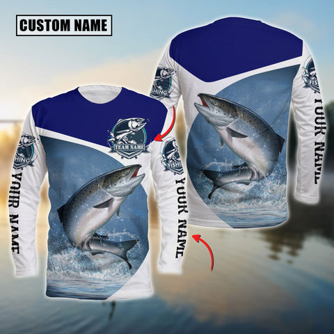 Maxcorners Chinook Salmon Fishing Customize Name 3D Shirts