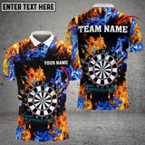 Maxcorners Red And Blue Flame Darts Personalized Name 3D Shirt