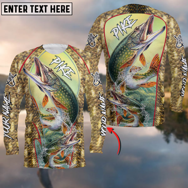 Maxcorners Fishing Northern Pike Customize Name 3D Shirts