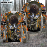 Maxcorners Custom Name Personalized Bear Hunting Orange Camo Shirt 3D All Over Printed Clothes