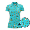 Maxcorners Golf And Margarita Pattern Shirts, Funny Cocktail Golf Polos For Women, Ladies Golf Shirt