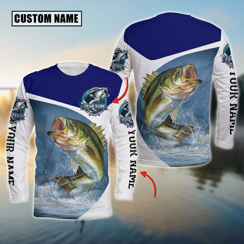 Maxcorners Bass Fishing Customize Name 3D Shirts