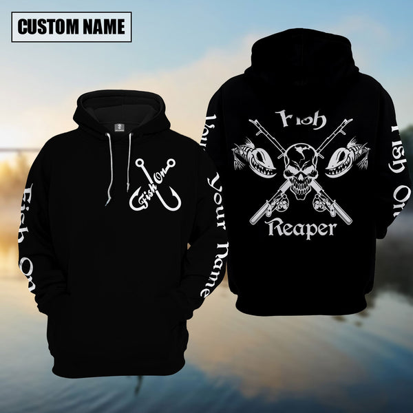 Maxcorners Customize Name Fish Reaper Fishing 3D Hoodie