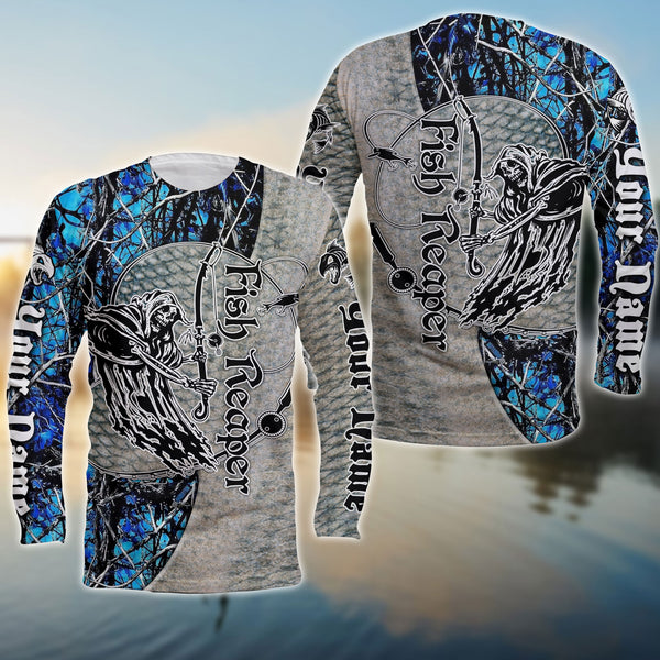 Maxcorners Personalized Name Reaper Fishing Shirts 3D