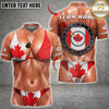 Maxcorners Darts Shirt Patriotic Flag & Bikini Muscular Body Target Dartboard Design, Customized Name, Team Name 3D Shirts