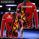 Maxcorners Billiard Flame Smoke Pattern Premium Personalized Name 3D Shirt