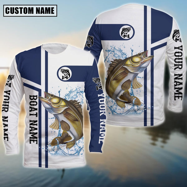 Maxcorners Fishing Walleye Customize Name And Boat Name 3D Shirts