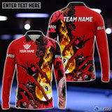 Maxcorners Billiard Flame Smoke Pattern Premium Personalized Name 3D Shirt