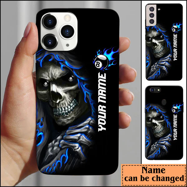 Maxcorners Billiard Skull 8 Ball Personalized Name Phone Case