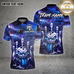 Maxcorners Bowling Ball Monster Brick Street Style Multioptions Personalized Name, Team Name Unisex 3D Shirt