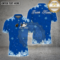 Maxcorners Christmas Bowling Snowflake Winter Festive Multioptions Personalized Name, Team Name Unisex 3D Shirt