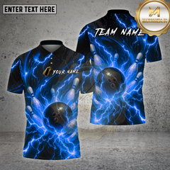Maxcorners Bowling Thunder Bolt Lightning Multioptions Personalized Name, Team Name Unisex 3D Shirt