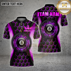 Maxcorners Billiards 8 Ball Electric Hexagon Multioptions Personalized Name, Team Name Unisex 3D Shirt (4 Colors)