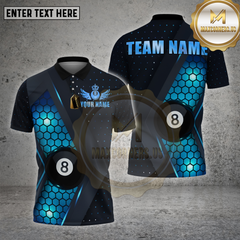 Maxcorners Billiards 8 Ball Hex Pattern Multioptions Personalized Name, Team Name Unisex 3D Shirt (4 Colors)