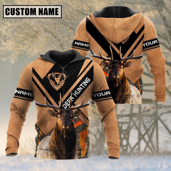 Maxcorners Premium Unique Cracked Elk Hunting Customized Name 3D All Over Printed Clothes