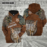 Maxcorners Custom Name Coyote Hunting Shirt 3D All Over Printed Clothes