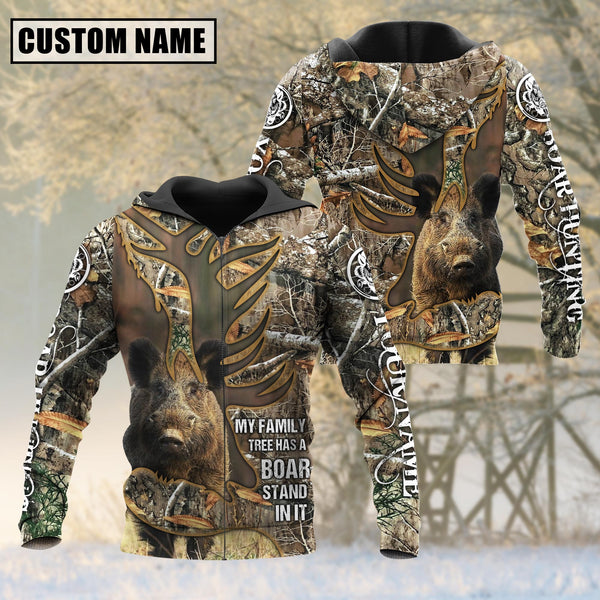 Maxcorners Custom Name Hunting Boar Autunm 3D All Over Printed Clothes