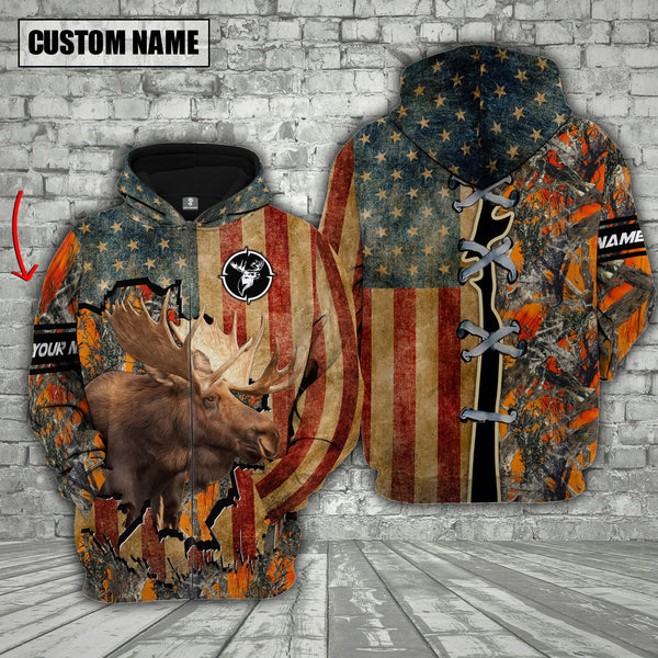 Maxcorners Custom Name Moose Hunting Shirt 3D All Over Printed Clothes