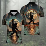 Maxcorners Not All Who Wander Are Lost Funny Bigfoot Men's Golf Polo Shirt, Golfers Gift, Funny Golf Shirt