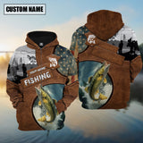 Maxcorners Personalized Walleye Fishing Jerseys 3D Hoodie