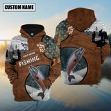 Maxcorners Personalized Chinook Salmon Fishing Jerseys 3D Hoodie