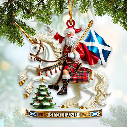 Maxcorners Custom Santa Riding A Horse Ornament, Personalized Ornament 2D Flat LM2211