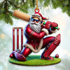 Maxcorners Custom Name Cricket Ball Santa Ornament, Cricket Ball Lover Christmas Gift 2D Flat LM2211