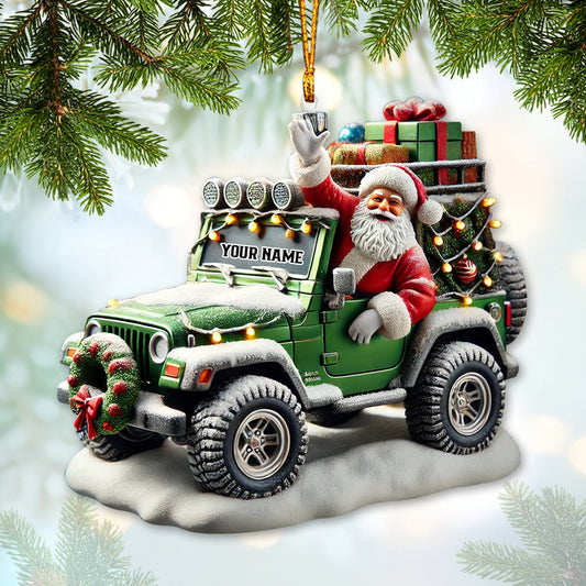 Maxcorners Custom Ornament, Santa Coming Ornament, Christmas Decor 2D Flat LM2211
