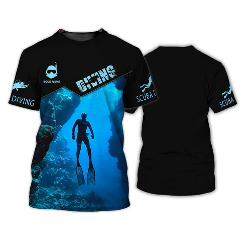 Maxcorners Scuba Dive Apparel Customized Name All Over Printed Shirt