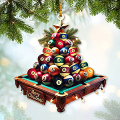 Maxcorners Custom Name Billiard Ornament, Billiard Lover Christmas Gift595 2D Flat LM2111